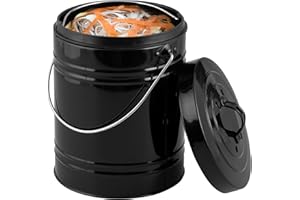 bremermann Kosz na kompost z 5-litrowym pojemnikiem wewnętrznym z filtrem z węglem aktywnym, bio kosz na śmieci (czarny)