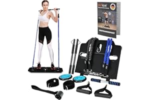 ‎DH FITLIFE DH FitLife vollständiges Heimtrainingspaket, klappbare Fitnessgeräte für Zuhause, Krafttraining Fitness Geräte, Widerstandsbänder, Resistance bands, Home Gym platzsparend & tragbar