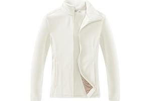 33,000ft Damen Fleecejacke mit Durchgehendem Reißverschluss Stehkragen Damen Leichte Fleece Jacke Antistatische Outdoor Damenjacke für Wandern und Freizeit