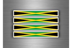 AKACHAFACTORY 4x Car Bike Sticker Stripes Rasta Jamaican Flag Car Sticker