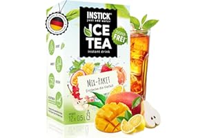 ‎INSTICK JUST ADD WATER INSTICK Zuckerfreies Instant-Getränk (Eistee Mix-Paket) - 1 Packung für 12 x 0,5-1 L- Veganes Getränkepulver Kalorienarm & Vitamin C - Instant-Pulver