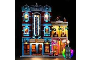 LocoLee Zestaw świateł LED kompatybilny z Lego Jazz Club, zestaw oświetleniowy LED kompatybilny z Lego 10312 Jazz Club – tylko zestaw świateł, nie jest to model (wersja z pilotem zdalnego sterowania)