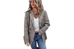 CZIMOO Mujeres Casual Blazer Manga Larga Cuello Abierto Trabajo Oficina Blazer