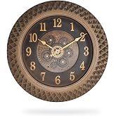 Efe Mark Premium Serisi Antik Eskitme Space Kadranlı D&ouml;ner &Ccedil;arklı Ev ve Ofis Duvar Saati Kabartma Rakamlı 40 CM Bronz