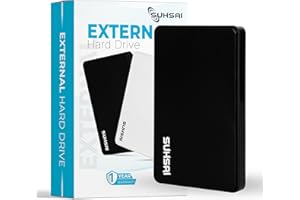 SUHSAI External Hard drive 500GB, 2.5 Inch External Hdd, Storage and Backup Drive, hard disk, USB 2.0 portable hard drive, Compatible with Mac, Laptop, Desktop, computer (Black)