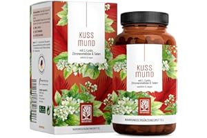 ‎NATURTREU L-Lysin 1000 mg hochdosiert - L Lysin Komplex mit Zitronenmelisse und Selen – Hochdosierte Kapseln - Naturtreu Kussmund vegan & laborgeprüft