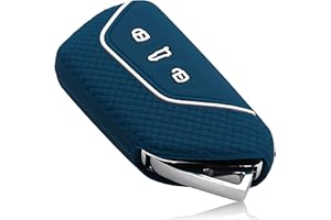 ‎FOAMO FOAMO Autoschlüssel Hülle Kompatibel mit VW, SEAT, SKODA, CUPRA Autoschlüssel - Silikon Schlüsselhülle - Schlüsselhülle - Schutz für Autoschlüssel in Blau-Weiß