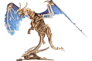 UGEARS Puzzle 3D Meccanico del Drago Della Tempesta - Puzzle Creativo In Legno - Kit in Legno Fai Da Te - Kit Di Costruzione Puzzle 3D in Legno - Modellini Da Costruire Per Adulti e Bambini