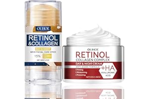 TBEAUTFAVE 2PCS Face and Neck Cream Stick & Retinol Collagen Cream, Retinol & Collagen Neck Facial Care Stick, Day & Night Neck Facial Care Stick, Tighten and Lift Neck Cream, Fade Neck & Face Line