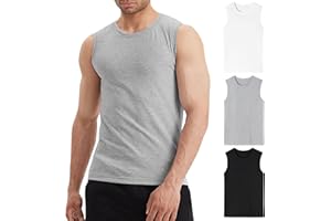 LiKing Pacco da 3/6 Canotta Uomo,100% Cotone,Tank Top Sportive Allenamento Canotte Elasticizzato Stringer Vest,Senza Maniche,con Scollo Rotondo,Casual Canotte estive Smanicato Uomo