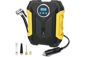 TOWN & COUNTRY VEHICLE SEAT COVERS TOWN & COUNTRY COVERS | Portable Tyre Inflator Air Compressor, 150 PSI Pressure, 12V Rapid Tyre Inflator, Valve Adaptor Kit, LED Light Display, Car Tyre Pumps, Bikes, Balls, Car Tools & Equipment