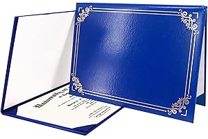 GraduationMall Diploma Copertura per Documenti e Premi e Certificati A4 La Laurea con Bordo d'oro Blu Reale