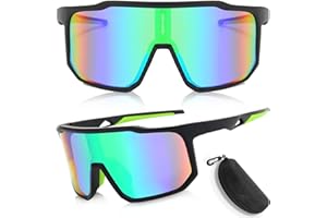 LOVICVKEM Occhiali da Sole da Uomo Polarizzati, Occhiali da Ciclismo Polarizzati, Occhiali Veloci Polarizzati, Occhiali da Sole Sportivi UV400 per MTB, Running, Bici e Attività Outdoor