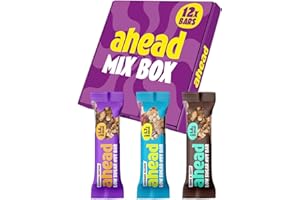 ‎AHEAD ahead Nutbar Mixbox | Nussriegel Müsliriegel ohne Zuckerzusatz mit 3 Sorten - 12x35g mit nur 1,7g Zucker pro glutenfreiem Riegel