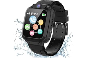 PUHIUYOI Montre Connectée Enfant GPS, Montre GPS Enfant avec Appel Bidirectionnel IP68 Résistant SOS Voice Chat Téléphone Caméra Jeux Mode Classe, Montre Intelligente Enfants Fille Garçon Cadeau pour 3-12 Ans