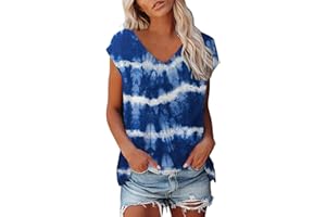 VIUNYCHN Tank Top Damen Ärmellose Sommer,Bunt Batik mit O Ausschnitt Tie Dye Regenbogen Print Tanktop T-Shirts Bluse T Shirt Oberteile T-Shirt Tee Tops Pullover Hemd Elegante Casual Locker Festlich Teenager