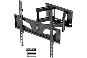 FORGING Mount Soporte TV Pared Inclinable y Giratorio, Brazo TV Soporte TV con Doble Brazo de Movimiento Completo para 26-65 Pulgadas Planos y Curvos LED LCD, hasta 45KG, MAX VESA 400x400mm