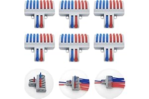 CESFONJER SPL-82 Morsettiere Elettriche, Connettori Elettrici Rapid, 2 in 8 fuori Bilaterale Connettore Conduttore Compatto (6 pcs)