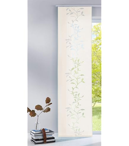 Tenda A Pannello No. 918 Emily Per Porta, In Voile Trasparente, Grigio Antracite E Bianco Uovo, 149,9 X 182,9 Cm