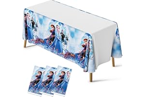 Sidesea Table Cloth Party, 3Pack 180 * 108cm Princess Table Cloth Party Waterproof Cartoon Party Tablecloth Rectangular Plastic Birthday Table Cover for Kids Party Decorations