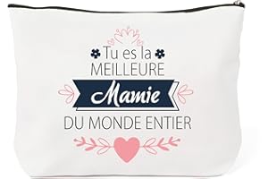 SERENEGLOW Idee Cadeau Mamie Anniversaire Fete des Meres Trousse de Toilette Femme Cadeau Grand Mere Pochette Tissu Coton-Polyester Cadeaux Mamie Fete des Mamies Rangement Maquillage Cadeau Fete des Grand Mere