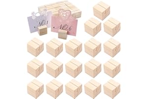 VULEVIRTUE 20 Stück Memohalter Aus Holz Fotoständer Aus Holz Wooden Place Card Holders für Restaurants, Hochzeiten, Bankette und Partys,Feierlichkeiten für Tischnummer Tischkarte Platzkartenhalter Fotoständer