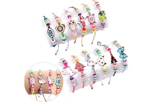 Lrikas 12 Pezzi Braccialetti Amicizia Bambini Bracciale Bambina Braccialetto Unicorno Braccialetti Regolabile Intrecciati per Festa di Compleanno Regalo Gioielli Ragazza