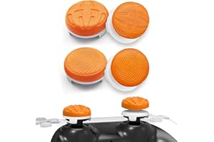 TEUVO Thumb Joystick Gommini, 4 Pezzi Silicone Copertina Thumbsticks Grip per PS4 e per PS5 per Migliorare Puntamento, Controllo e Precisione, Ridurre Pollice Scivolamento, Arancione