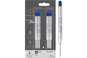 Parker 2119154 Wkłady Atramnetowe do Długopisu, Niebieski, 10 Sztuk