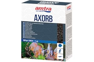 Amtra AXORB - Carbone Attivo Acquario di Origine Minerale, Acqua cristallina, previene Gli odori, Formato 1 Retina x 525 g