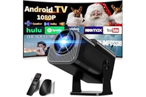 NONETE [App integrata & 2026 Upgraded] Proiettore 1080P 4K con WiFi 6 Bluetooth 5.2 Mini Proiettore Portatile Supporta Rotativo a 270°Auto Keystone Projector TV Stick/USB/HDMI/PC con Cavo HDMI & Mouse,Nero