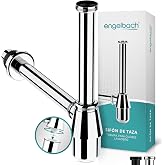 Engelbach&reg; Siphon Basin &ndash; Siphon Lid &ndash; Universal Flexible Siphon, Chrome Basin Drain 1 1/4 Inch &ndash; Siphonic Anti-Odour Caniste