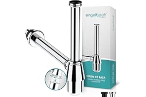 Engelbach® sifón flexible para lavabo 1 1/4" cromado – Tapa bote sifónico con válvula aireadora – Tubo de desagüe antiolores con instalación sencilla