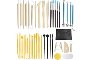 NAEBRO T?pferwerkzeug 42 St¨¹ck Modelierwerkzeug Set Profi T?pfer Werkzeug, Clay Sculpting Ton Werkzeug mit Aufbewahrungstasche, T?pferwerkzeug f¨¹r DIY Kunsthandwerk Anf?nger T?pfer
