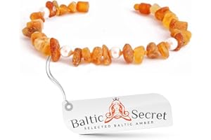 BALTIC SECRET SELECTED BALTIC AMBER Bernsteinkette für Hund & Katze von Baltic Secret / 100 % Echter Baltischer Bernstein / Der Natürliche Zeckenschutz / Hund Zeckenschutz / Hund Bernsteinkette / Ungezieferhalsband Katze und Hunde / Alle Größen /MLTpW20