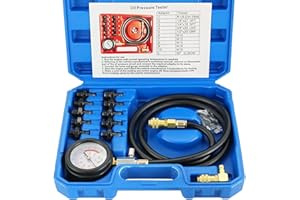 DASBET Engine Oil Pressure Tester Tool 0-140 PSI Engine Cylinder Oil Pressure Gauge Kit Oil Diagnostic Testing Set with Hose Adapters for Cars ATV Trucks
