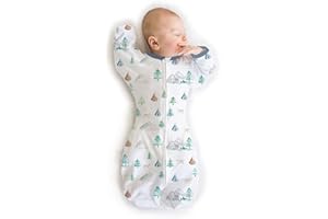 SwaddleDesigns Transitional Swaddle Sack, Baby Swaddles for Newborn with Arms Up Half-Length Sleeves & Mitten Cuffs, Sleep Sack Wearable Blanket