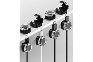 FAOKZE 8 Soportes Clip de Cables, Soportes magnéticos para Cables, Organizador de Cables autoadhesivos, Organizador de Escritorio, para Escritorio, mesita de Noche, Organizador Magnético de Escritorio