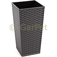 Pflanzkübel groß eckig Rattan Blumenkübel Pflanz Gefäß Blumen Topf 60 75 cm anthrazit 250x250