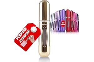 La Lune Perfume Atomiser - Travel Essential, Refillable Perfume Travel Bottle, Atomiser Spray Bottle (5 ml) 18 Colors (Gold (Glossy))