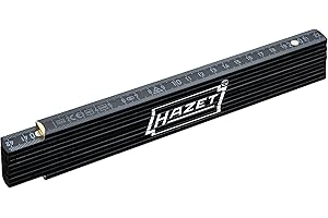 HAZET Zollstock 2154-200 I Meter-Stab 2 m, Skalierung: mm und cm, beidseitig bedruckt I Messwerkzeug mit innenliegenden Gelenken für durchgängige Skalierung, EG-Genauigkeitsklasse III