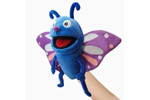 LOMTRATS insekter handdockor för barn, småbarn inkluderar bin, fjärilar, trollsländor etc. med rörliga öppna munnar, perfekt