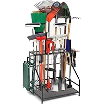 Organizer Da Parete WALMANN Per Attrezzi - Supporto Per Scope E Moci In Acciaio Con Ganci Rivestiti - Capacità 136 Kg - Scaffale Salvaspazio Per Garage E Giardino - 4