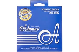 Struny Adamas do gitary akustycznej Nuove Phosphor Bronze, pokryte czystym mosiądzem z kulą, Light .012-.053