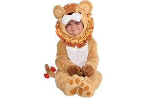 amscan 10132324 Disfraz de león bebé con capucha desmontable para niños de 6 a 12 meses, 1 unidad