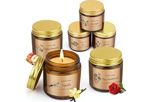 WEBPLATZ Candele Profumate Set Regalo, Candele Soia Per Aromaterapia con 6 Profumi, per Donna Alleviare Lo Stress, Adatto per Anniversario di Compleanno della Festa della Mamma Natale,Durata Fino a 150 Ore