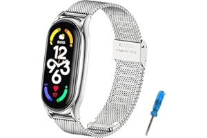 BDIG Bransoletka kompatybilna z Xiaomi Mi Band 7, stal nierdzewna, metalowa, akcesoria z narzędziem do usuwania Xiaomi Mi Band 7 (Fitness Tracker nie wchodzi w zakres dostawy)