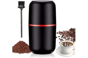 BYZESTY Macinacaffè elettrico, macinacaffè elettrico, capacità 125 g, smerigliatrice elettrica portatile, macinacaffè per chicchi di caffè, noci, spezie, cereali (nero)