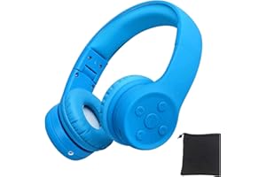 YUSONIC Kids Wireless Headphones Bluetooth, Wireless Headphone for Toddler Baby with Sharing Port, Kids Headphones with Mic for Boys Girls. (E2 Blue)