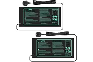 LERWAY Seedling Heating Mat Plant Warming Mat Waterproof Greenhouse Heating Pad 21W for Propagation Germination Tray Hydroponic Terrarium Reptile Amphibian Heat Mat 25.4cm*50.8cm (25.4 * 50.8cm x 2)